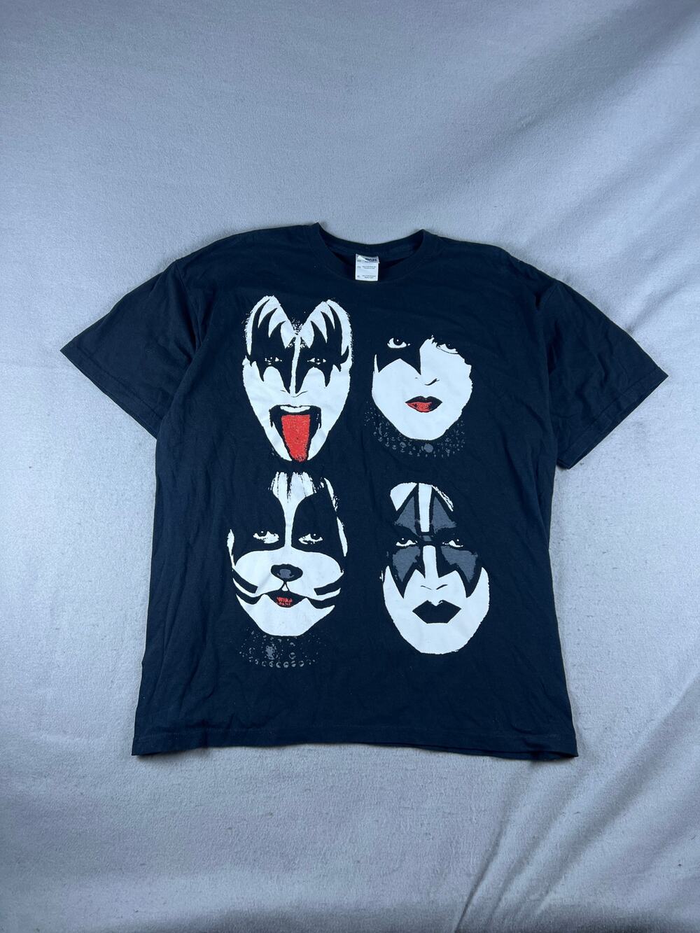Kiss Band T-Shirt Adult XL Black Crew Neck I Was There Tour Concert Graphic Tee
